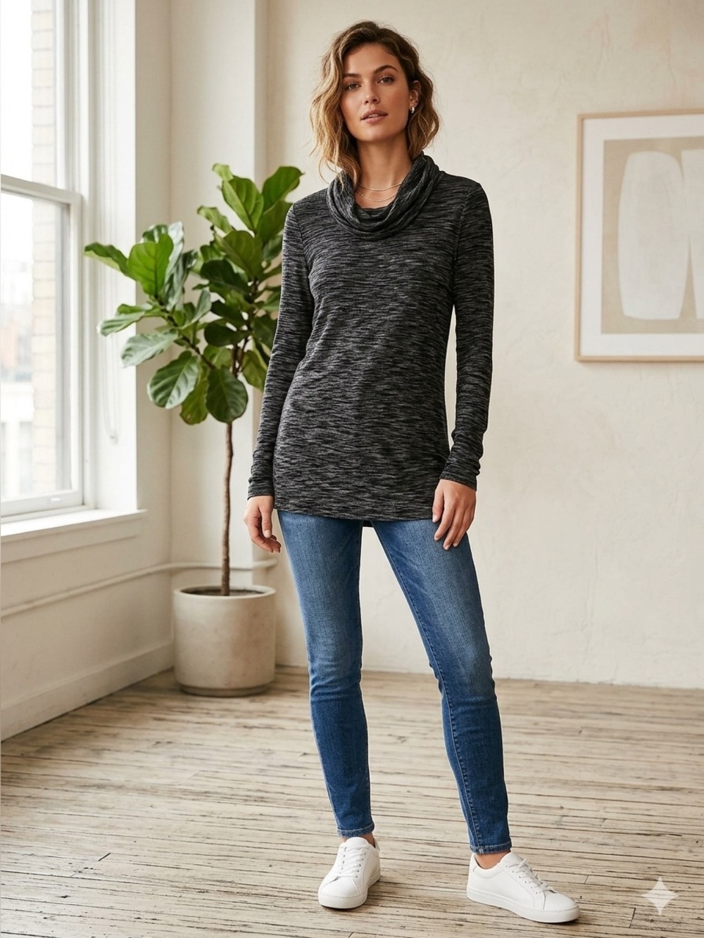 Free People Dark Gray Tunic with STYLE!
